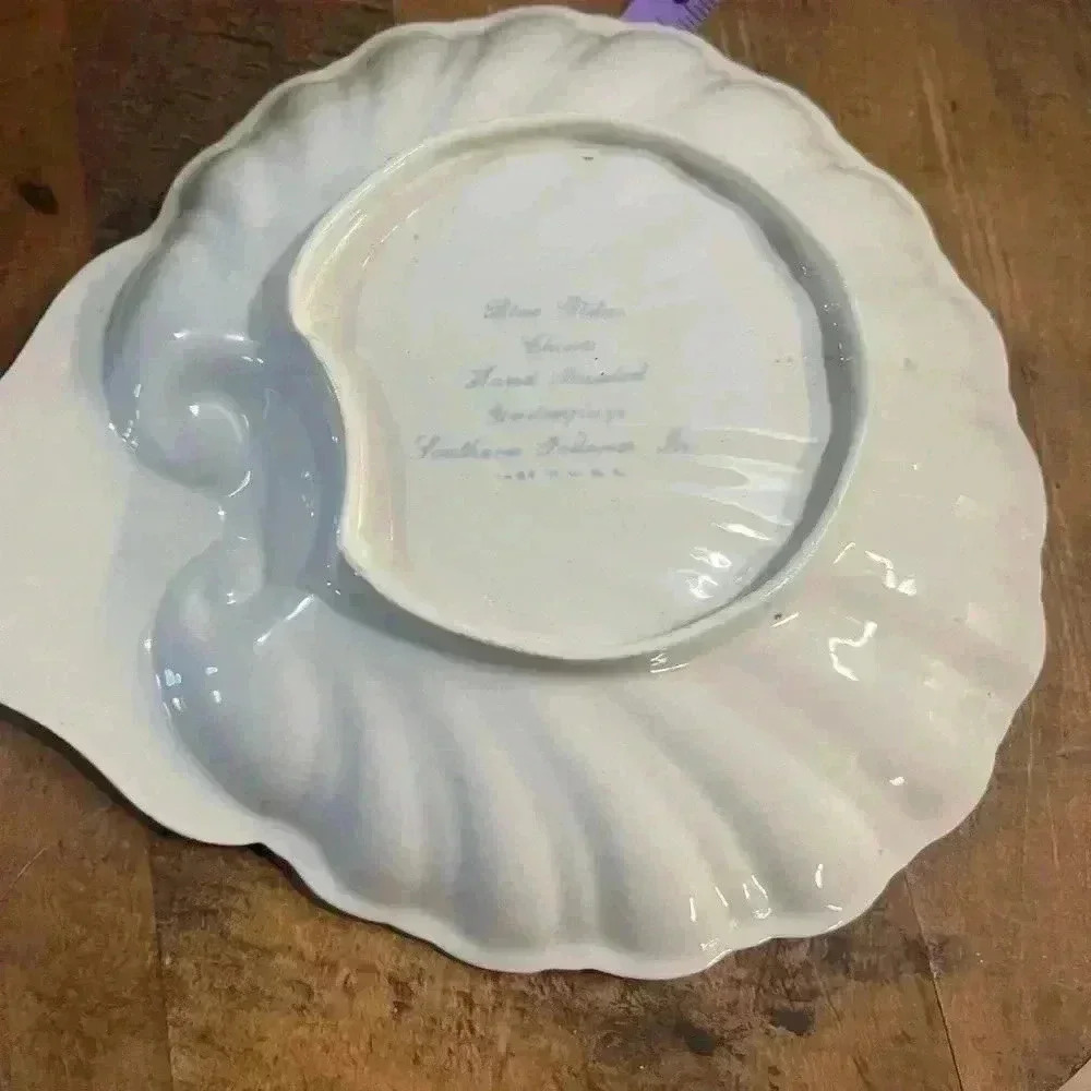 Vintage  Blue Ridge Southern Potteries Shell Dish 9 Inch Excellent - Picture 2 of 6